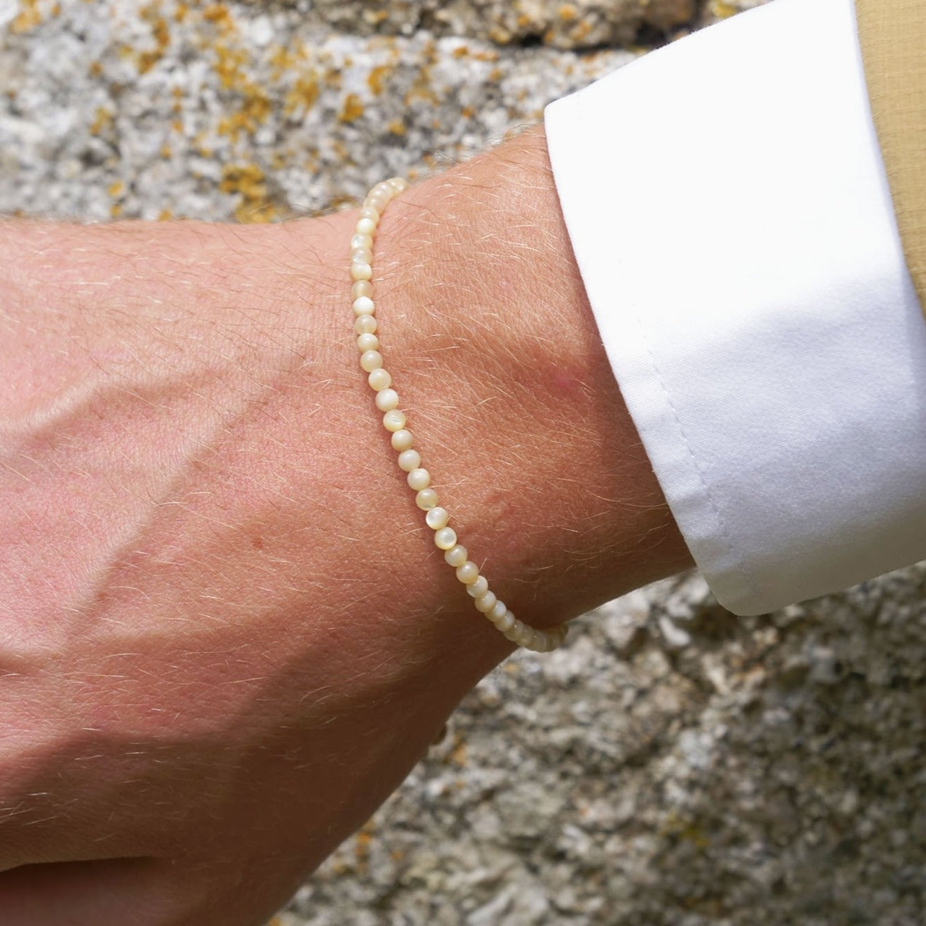 Stones armband 3mm (beige) - www.mundobracelets.com