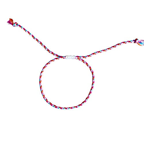 Laos armband (blauw/oranje/roze) - www.mundobracelets.com