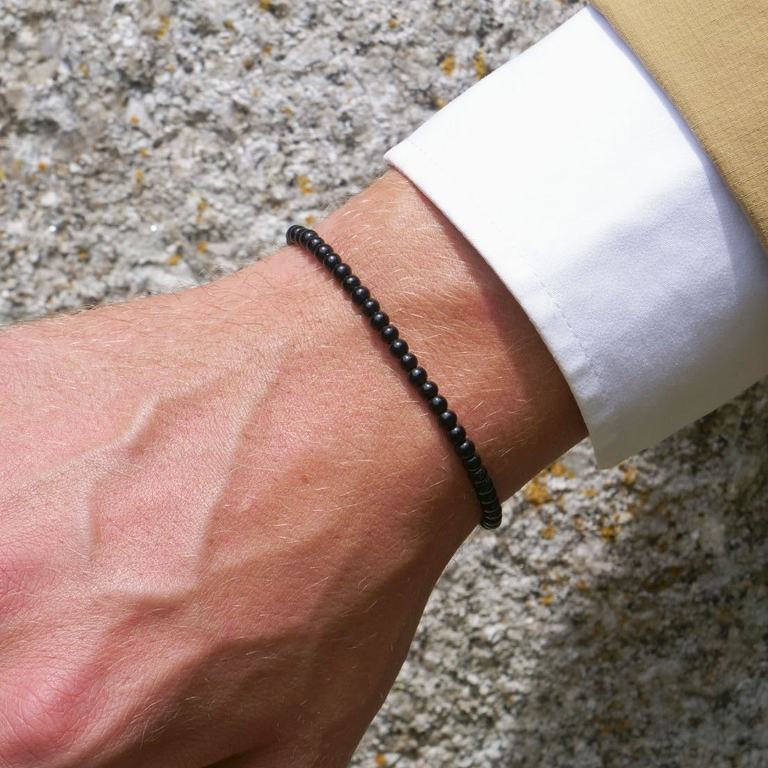 Stones armband zwart (4mm) - www.mundobracelets.com