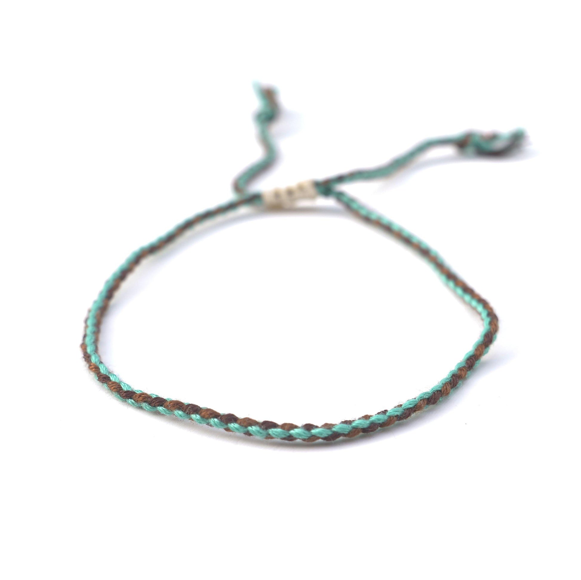 Laos armband (turquoise/bruin) - www.mundobracelets.com